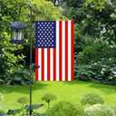 Large Flag Pole Holder For Outside House, Akeydeco House Flag Pole 1 Pack 60inch For 28x40 Flag With Shepherds Hooks For Outdoor Bird Feeder Pole With 5 Prongs Base Without Solar Lights Flag
