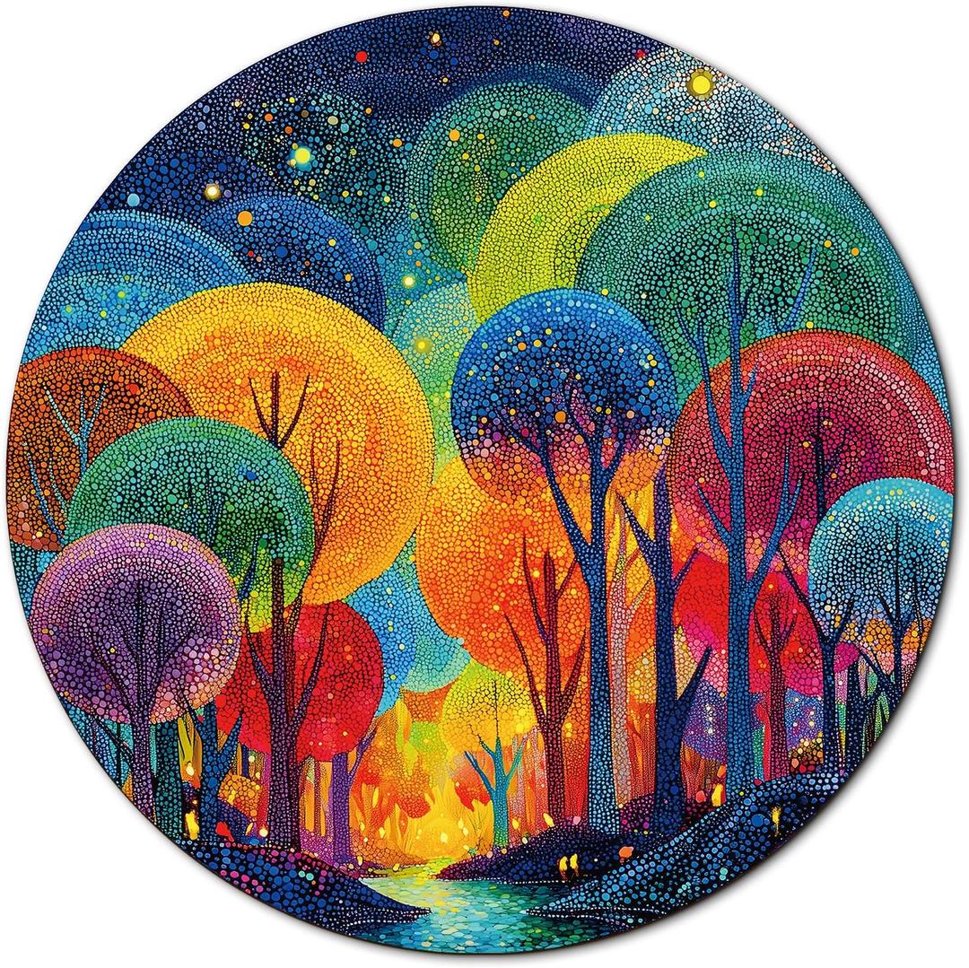 KAAYEE Puzzles for Adults 1000 Pieces, Polka Dot Tree Circular Jigsaw Puzzles 1000 Piece, 26.6in Round Impossible Hard Difficult Challenging Puzzle for Adults Birthday Home Decor