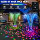 Upgraded Pool Fountain, Floating Pool Fountain with Lights, Above Ground Pool Water Fountains with Anchor, Swimming Pool Fountains for Inground Pool-1PC