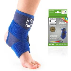 Neo-G Ankle Brace for Kids - Support For Juvenile Arthritis Relief, Joint Pain, Ankle Injuries, Gymnastics, Basketball, Volleyball - Adjustable Compression - Class 1 Medical Device - 1 Size - Blue (Blue)