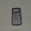 GVIEWIN for iPhone 15 Pro Case Compatible with MagSafe [Curly Wave Edge][Full Camera Protection] Floral Translucent Shockproof Magnetic Women Phone Case for iPhone 15 Pro 6.1'', Tuberose/Blue