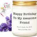2 x Birthday Gifts for Women, Unique Friendship Birthday Gifts, Funny Candles Gift Ideas for Womens, Best Friend, Her, Sister, Bestie, Lavender Scented Candle with Replaceable Stickers, 450g