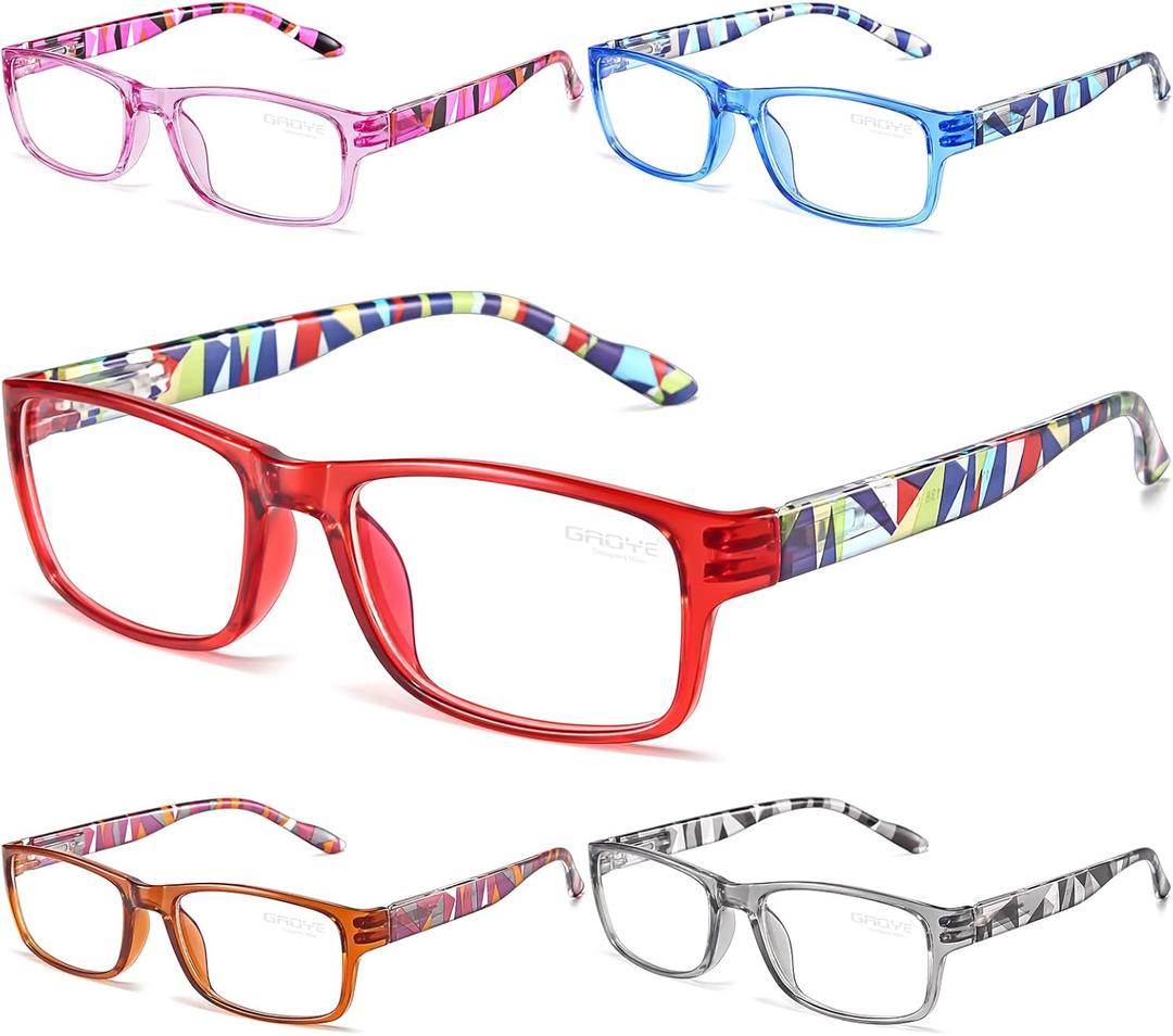 Gaoye Reading Glasses Men/Women, Eyeglasses, Blue Light Readers for  Men/Women, Computer Eye Glasses, Cheaters (F1-5 Pack Mix Color 3) 1.25
