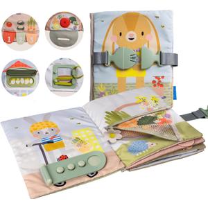 Taf Toys Busy Book for Toddlers 1-3 - Montessori Activity Book with 12 Sensory Learning Activities - Develops Fine Motor Skills and Early Numeracy Through Play