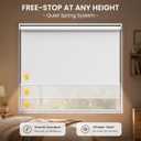 SUNFREE Cordless Blackout Roller Shades, 28"W x 72"H White Blinds for Windows & Front Door, Spring System Pull Down Shades UV Protection for Room Darkening, Child Safety Privacy for Bedroom, Bathroom