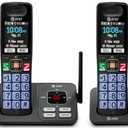 AT&T Cordless Phone, Landline Phones for Home with Smart Call Blocker, 2 Handsets Bluetooth Phone, Large Color Display, Big Buttons, Long Range, Digital Answering System: BL108-2 (Charcoal & Silver)