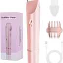2-in-1 Bikini Trimmer for Women, Bikini Shaver with Dual Heads, Painless Body and Facial Hair Removal, Rechargeable Cordless Electric Razors for Face Chin Pubic Underarm Legs, IPX7 Waterproof, Pink