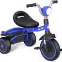 Glaf Tricycle for Toddler 1-3 Bike Kids Tricycle Trike Toddler Bike for 2-4 Year Olds Toys Baby Bike with Adjustable Seat and Storage Basket Birthday Gifts for Toddlers 1+ Years Old Boys Girl (Blue)