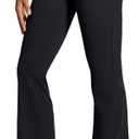 IUGA Womens Dress Pants Bootcut Business Casual Work Pants with Pockets Stretchy Slacks Pull On Trousers Office, Large, Black, Standard