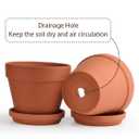 INGOFIN Terracotta Pots Set with Saucer - 2-Pack Ceramic Clay Planters with Drainage Hole, Garden Flower Succulent Pots with Tray for Indoor Outdoor Plants, 8 inch, Set of 2, 8/8 inch -2 pcs