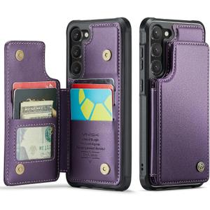 Vinich for Samsung Galaxy S23 Plus Wallet Case with Card Holder, RFID Blocking Credit Slots Kickstand Shockproof Phone Cover Fit for Galaxy S23 Plus 6.6" Purple