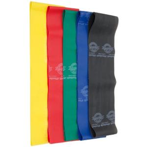 THERABAND Resistance Bands Set, Yellow, Red, Green, Blue, Black, Latex Elastic Bands for Exercise & Physical Therapy, Strength Training Bands for Upper & Lower Body Fitness
