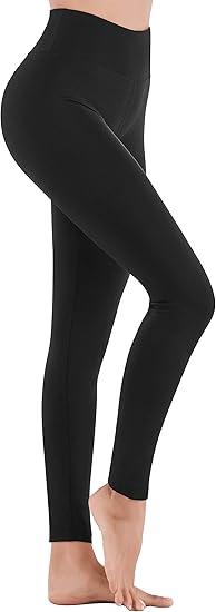 High Waisted Leggings for Women Running Workout Leggings with Inner Pocket Yoga Pants for Women, Size L-XL, Black