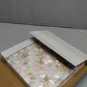 Peel and Stick Tile Backsplash 10PCS Mother of Pearl Shell Mosaic Stick on Decor for Kitchen Living Room Bathroom (Nature White)