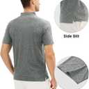 MAGCOMSEN Men's Polo Shirts Dry Fit Golf Shirts Moisture Wicking Athletic Workout Golf Polo Tees Casual Collared Shirt (Gray, XXL)