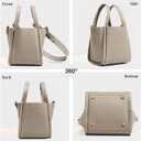 Women's PU Leather Bucket Bag - Lightweight Handbag with Detachable Strap for Work, Travel, and Daily Use (Milk Apricot)