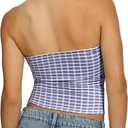 OMKAGI Womens Tank Tops Sexy Halter V Neck Going Out Tops Sleeveless Y2K Crop Top (L)
