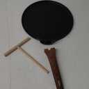 ESLITE LIFE 11 Inch Crepe Pan with Spreader, Nonstick Ceramic Flat Skillet Dosa Tawa Comales Para Tortillas Pancake Pan, PTFE & PFOA Free, Black (11" w/spreader)
