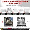 W10728159 Dishwasher Lower Rack for Maytag Dishwasher Rack with Wheels, W10525646 W10780925 W10082825 Lower Rack Replacement for Kitchenaid Dishwasher Rack Parts, 22"D by 20.5"W