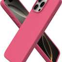 ORNARTO Compatible with iPhone 16 Pro Max Case 6.9", Slim Liquid Silicone 3 Layers Soft Gel Rubber Shockproof Protective Case with Anti-Scratch Microfiber Lining-Desert Rose