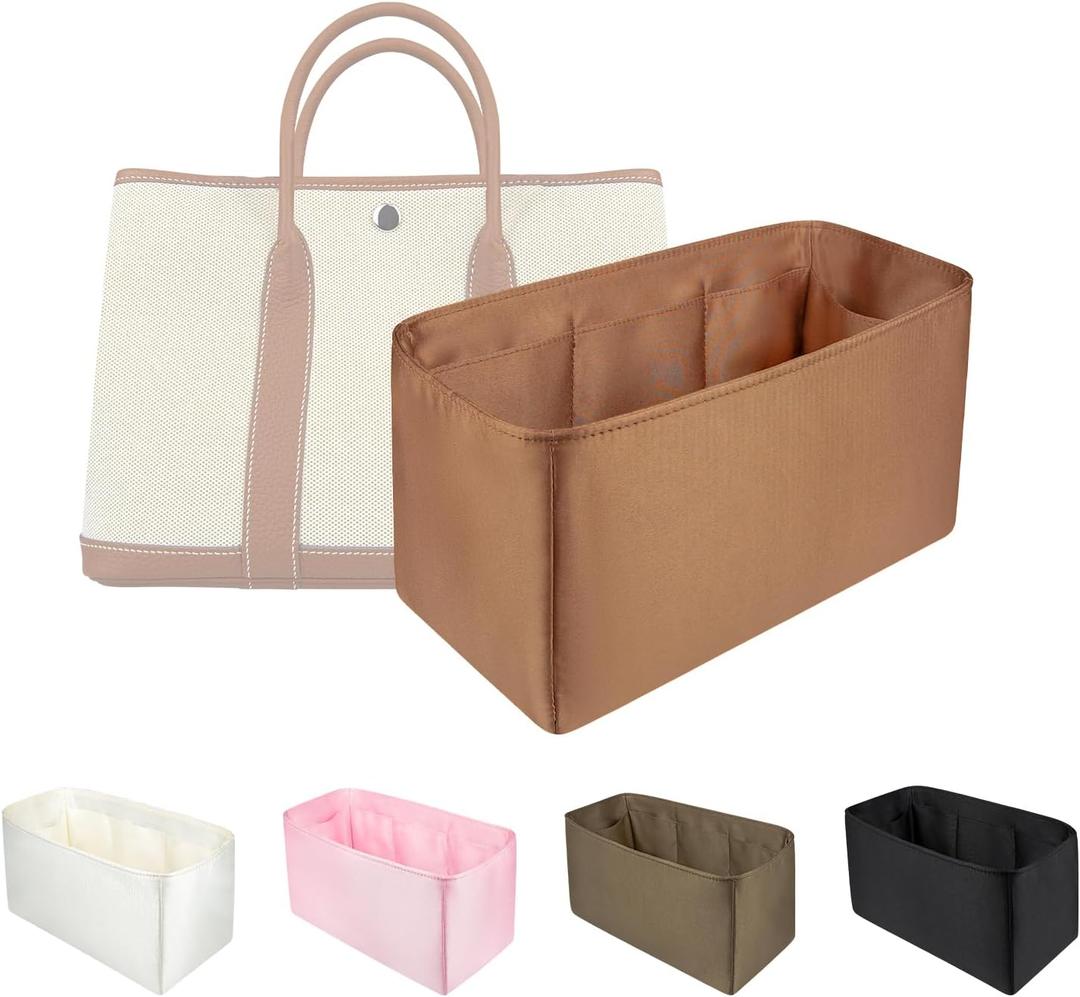 Organizer Insert for Garden Party 23/26/30/36, Satin Inner Bag Organiser(Size: GP30, Color: Gold)