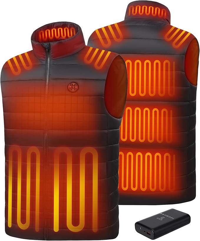 Heated Vest Jacket for Women with Battery Pack Included 16000mAh for Outdoor Hunting Camping, Black, Size M
