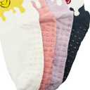 ERMO NKES Cute Fruit Yoga Socks for Women, 4-Pack Ankle Socks with Fruit Patterns, Soft and Breathable, Perfect for Pilates (One Size, Cherries, Bananas, Strawberries, Grapes)