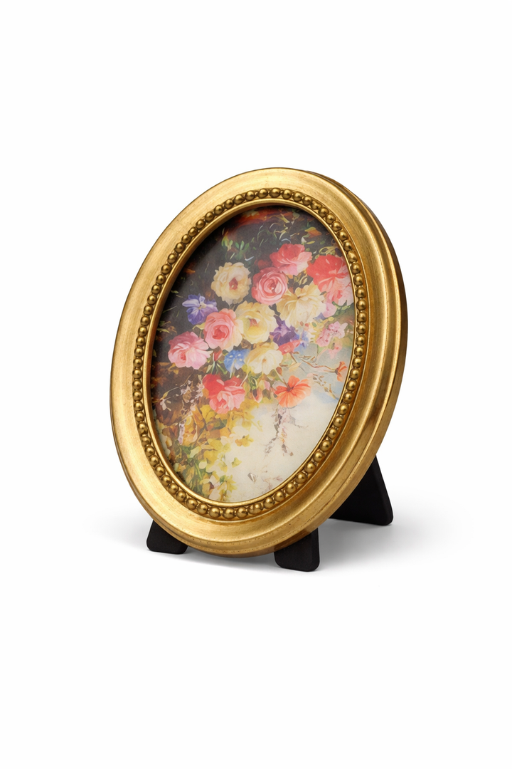 Small Oval Antique Photo Frame Vintage Picture Frame European Style Farmhouse Resin for Wall Gallery Tabletop Photo Display Retro Home Decor 10.50X8.0X1.10cm