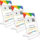 NFC Review Tap Stand  Smart Social Media & Business Card Alternative  NFC Tag & QR Code  Compatible with Google Review System, for All Smart Phones  Boost SEO, Engagement & Visibility (3 Stand)