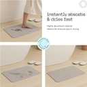 Deepstone Stone Bath Mat for Bathroom, Diatomaceous Earth Stone Mat Bathroom, Super Absorbent Quick Dry & Non Slip for Shower, Tub & Floor, 24" x 16", Gray