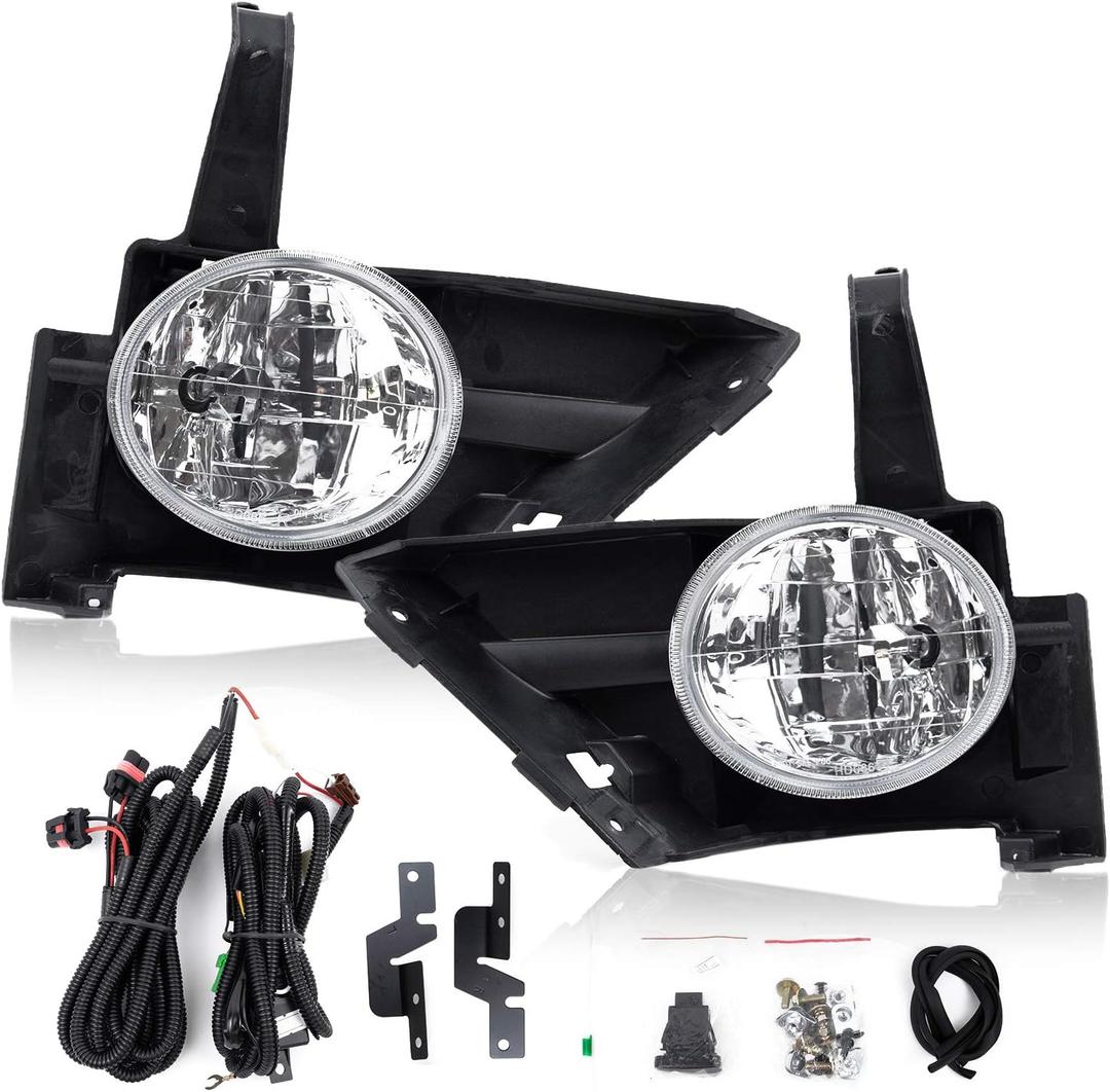 Fog Lights for 2005 2006 CRV Clear Lens Driving Bumper Fog Lamp Assenbly with Wiring Harness FL7037