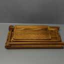 Manspdier Wood 3 Tier Serving Tray Three Tiered Cupcake Stand, Rectangle Serving Platter Wooden Farmhouse, Party Serving Brown Decorative Tray Decor
