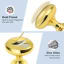 15 Pack Cabinet Knobs, Gold Kitchen Handles for Cabinets and Dresser Drawers, Round Solid Pulls Single Hole, Zinc Alloy Cupboard Handles