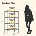 NEWBULIG 3-Tier Wire Storage Shelves, 200 lbs Heavy Duty Steel Rack, Black