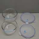 Large Borosilicate Tempered Glass Food Storage Containers with BPA-Free Lids, [2 Pack] Round Airtight Food Containers (100oz+64oz). Microwave, Oven, Freezer and Dishwasher Safe.