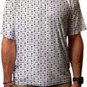 Blue 84 NHL Mens NHL Officially Licensed Short Sleeve Performance Polo All Over Print White (XX-Large)