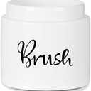 ONTUBE Ceramic Dish Brush Holder, Farmhouse Scrub Brush Holder Dishwashing Brush Stand, Soap Dispensing Kitchen Brushes Holder (White)