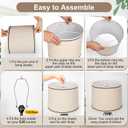 Drum Lampshades Set of 2, Medium Fabric Lamp shades for Table Lamps, Floor Lamps, Beige Linen Lamp shades 11.6" Top x 12.6" Bottom x 9.8" High Spider Fitter, Replacement Lampshades, Assembly Required