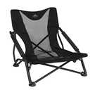 Cascade Mountain Tech Camping Chair - Low Profile Folding Chair for Camping, Beach, Picnic, Barbeques, Sporting Event with Carry Bag , Black