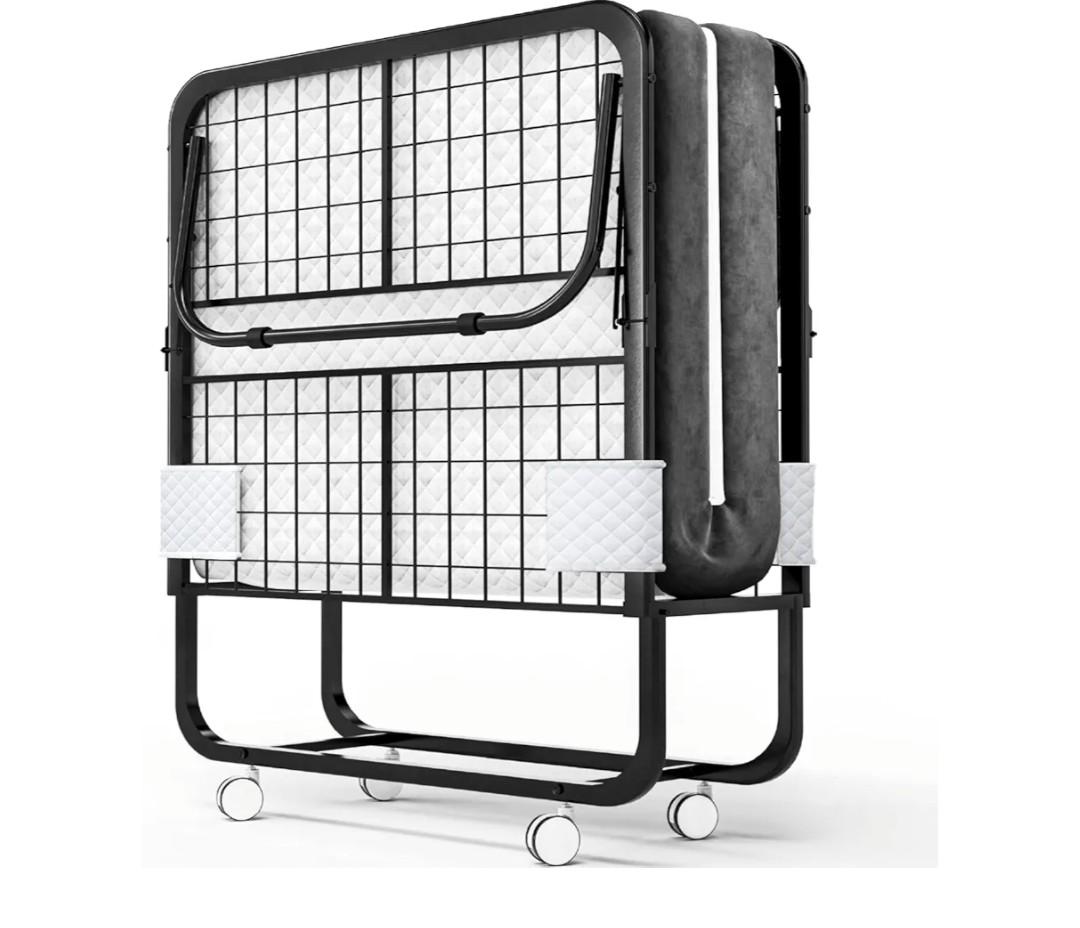EconoHome Folding Bed, Twin Size Frame - Portable Rollaway Guest Bed - Space-Saving Foldable Design for Easy Storage
