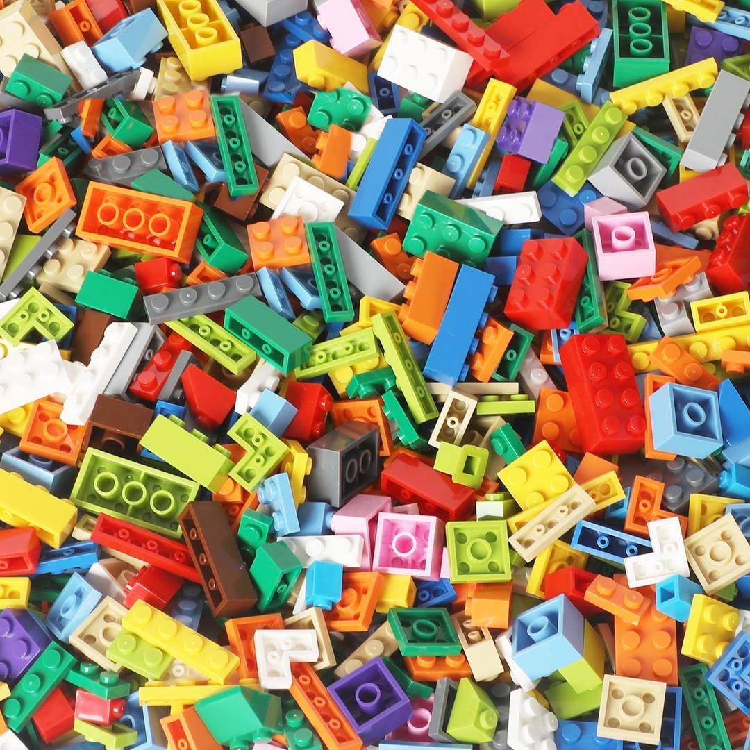 300 PCS Building Bricks Compatible with Lego Classic - 300 Pieces Basic Bulk Building Blocks in Random Color - Mixed Shape (300PCS)