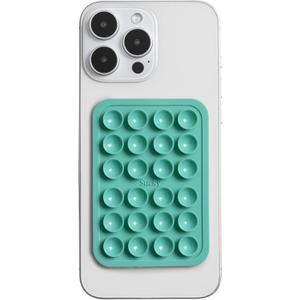 SUCKY Silicone Suction Phone Case Adhesive Mount - Anti-Slip Holder, Hands-Free Fidget Toy, Phone Accessory for iPhone and Android - Sticky Grip for Selfies, Videos, and Tiktok - Turqoise (Single Sided)