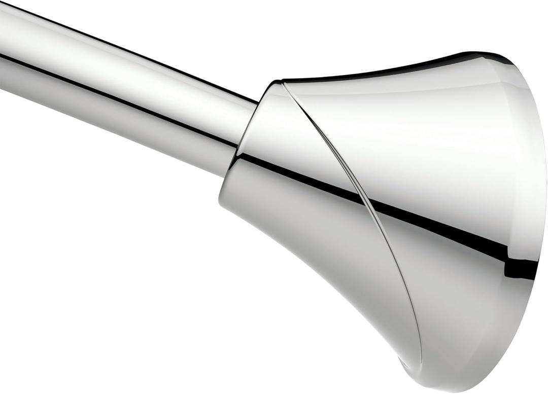 Moen Curved Adjustable Spring Tension No Drill Shower Curtain Rod for Bathroom, Chrome Finish, CSR2172CH