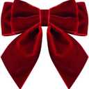 Velvet Pre-Tied Big Bow Knot Brooch Pin for Women Girls Fabric Ribbon Bowknot Collar Lapel Pins Clip Scarf Suit Dress Shirt Bouquet Corsage Brooches Fashion Jewelry Gifts Christmas Prom (Red), 2 Pack