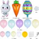 146Pcs Easter Balloon Arch Garland Kit, Pastel Balloons with Carrot Bunny Foil Balloons for Bunny Party Decorations Easter-Themed Baby Shower Birthday Party Supplies