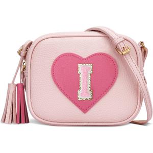 KKXIU Birthday Gifts for Girls Initial Toddler Purse Cute Kids Crossbody Bag (Pink)