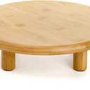Cididu 12 Inch Bamboo Cake Stand, 3.3''H Round Pedestal Tray, Decorative Display Risers with Legs, Dessert Plate Holder Tray for Birthday Wedding Baby Shower Tea Party Table Display Countertop