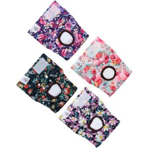 CuteBone Washable Female Dog Diapers 4 Pack Reusable Doggie Heat Diapers for Period FMG03XS (XS)