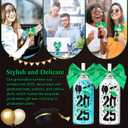 Vesici 24 Pcs Graduation Plastic Cups with Lid and Straws 13.5 oz 2025 Graduate Tumblers Graduation Gifts Drinking Cups with Decorative Bows for Class of 2025 Party Favors Decorations(Green)