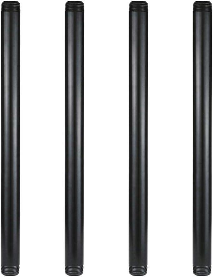 GeilSpace 1"  18" Pre-Cut Black Metal Pipe, Industrial Steel Fits Standard One Inch Black Threaded Pipes and Fittings - Vintage DIY Industrial Shelving (1"  18")